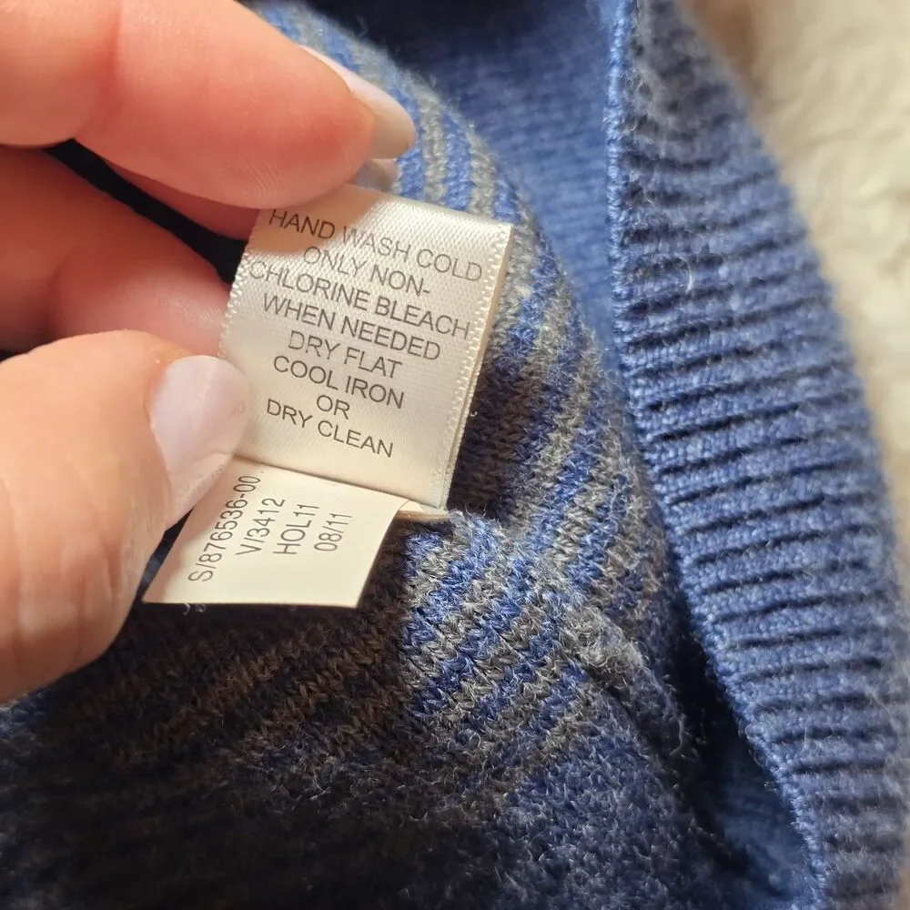 Banana Republic Mens Blue Grey Striped Lightweight Sweater Large